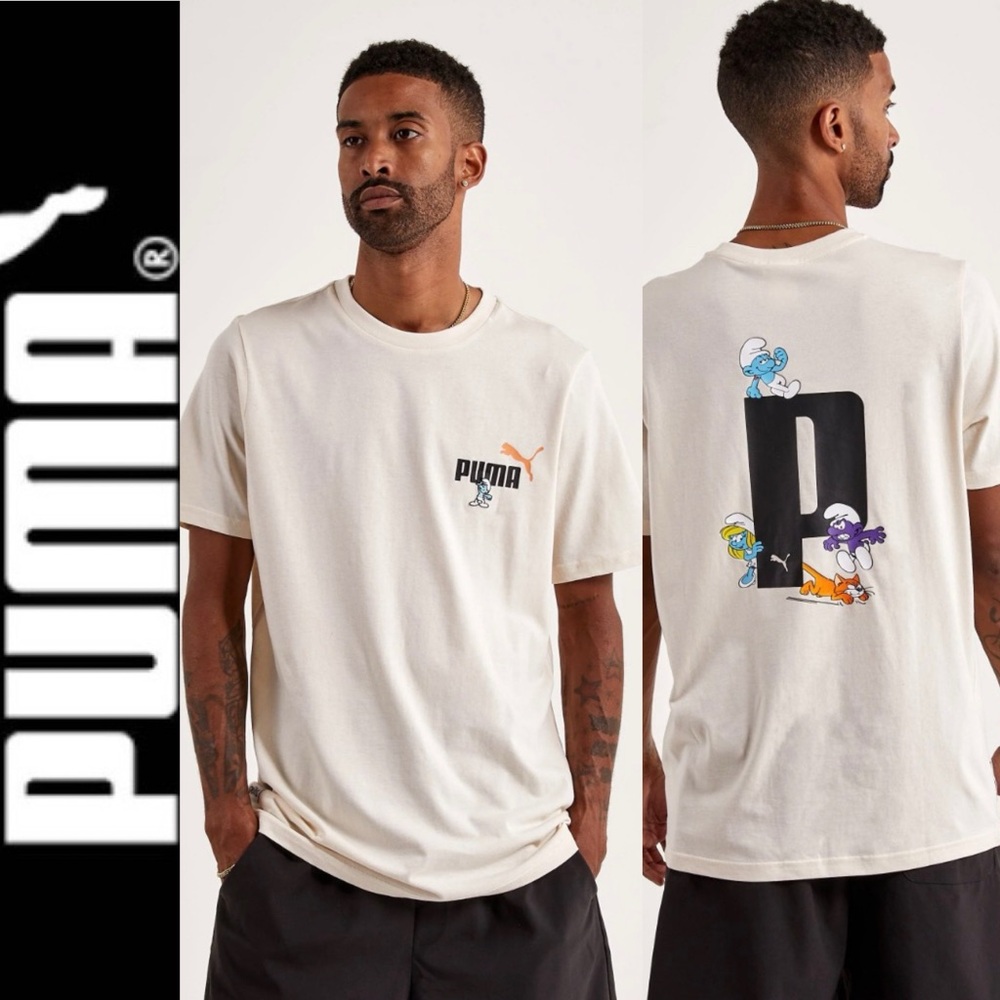 NWOT Men’s Puma x Smurfs Graphic Tee in cream M